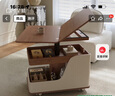 全慕（QUANMU）可移動邊幾客廳輕奢小戶型家用沙發(fā)邊柜推車創(chuàng)意多功能升降小茶幾 升級款-可折疊【溫潤胡桃色】 曬單實(shí)拍圖