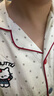 柏姬然圓點(diǎn)刺繡KT貓三件套裝睡衣女款薄夏季純棉短袖學(xué)生開(kāi)衫棉綢 R8939 L 曬單實(shí)拍圖