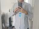 HLA海瀾之家長(cháng)袖襯衫男秋季25撞色條紋時(shí)尚商務(wù)襯衣男 曬單實(shí)拍圖