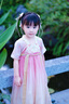 貝優(yōu)可漢服女童夏季2025新款兒童古風(fēng)高端超仙國風(fēng)連衣裙女孩飄逸表演服 粉色 100 曬單實拍圖