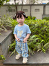 迪士尼寶寶女童套裝短袖夏季2025新款T恤洋氣韓版女孩兒童套裝格子兩件套 蝴蝶結套裝 110 建議100-110cm2-3歲 曬單實(shí)拍圖