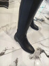 蜘蛛王不過膝長筒靴女小個子高跟秋季女鞋復(fù)古尖頭粗跟瘦瘦高筒騎士長靴 黑色單里 39 曬單實拍圖
