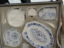 富玉景德鎮高顏值青花瓷玲瓏餐具套裝高級感喬遷家用輕奢陶瓷碗碟 萬(wàn)壽蓮套裝（釉下彩） 58頭 曬單實(shí)拍圖