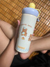 鴻迪新款保溫杯大容量不銹鋼高顏值卡通水杯女學(xué)生戶(hù)外便攜雙飲吸管杯 黃色小熊 600ml 曬單實(shí)拍圖
