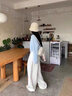 JAVC法式短款小香風(fēng)藍(lán)色針織開衫女2025新款秋冬小眾氣質(zhì)麻花毛衣外套 藍(lán)色 L 建議 105-115斤 曬單實拍圖