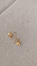 中國黃金（CHINA GOLD）福字平安鎖黃金耳環女長命鎖足金耳釘耳墜七夕情人節禮物送女朋友 金重約1g【足金耳環】 曬單實拍圖
