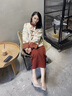 舒芳蝶（shufangdie）新中式國風連衣裙女裝2025秋冬季新款復古提花外套旗袍裙兩件套裝 旗袍連衣裙+外套 M 曬單實拍圖