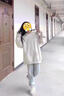 魯雅爾韓版潮流連帽衛(wèi)衣女秋季新款蝴蝶印花重磅上衣服寬松百搭休閑外套 白灰色 常規(guī)款 L 曬單實(shí)拍圖