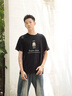 C'N'C七夕禮物【奢侈品衣服】CNC新款潮玩印花半高領(lǐng)短袖T恤男休閑上衣 黑色 52 /L/(180/96A) 曬單實拍圖
