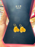 周大福雞蛋花足金黃金耳飾花朵耳鉤女婚嫁首飾(工費(fèi):280計(jì)價(jià))EOF1385 足金 約8.00g 曬單實(shí)拍圖