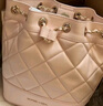 CHARLES&KEITH絎縫菱格鏈條水桶包雙肩包包女包女友生日七夕禮物CK2-10701506 Light Pink淺粉色 M 曬單實(shí)拍圖