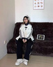 貓人休閑運動(dòng)套裝男士秋季韓款棒球服外套情侶重磅棉質(zhì)運動(dòng)衛褲一套裝 JC5089白灰色外套+HC1919藏青褲子 XL 曬單實(shí)拍圖