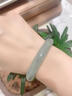 老坑翡翠手鐲緬甸玉手鐲女款平安鐲冰種淺綠油青飄花玉鐲子正圈 圈口53-54mm 曬單實(shí)拍圖