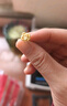 周六福玫瑰花3D硬金黃金耳釘女足金定價(jià)AD090254 一對 約1.24g生日禮物 曬單實(shí)拍圖
