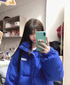 派吉鯊新款2025無(wú)帽棉服棉服女胖人顯瘦棉服外套矮個(gè)子超厚 藍色 S 曬單實(shí)拍圖