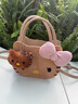 鷗咖諾軟妹風(fēng)可愛(ài)卡通貓咪手提包小女孩甜美時(shí)尚蝴蝶結可愛(ài)斜挎包潮 粉色 帶玩偶掛飾 曬單實(shí)拍圖