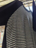 對白【AN大碼系列】復古插肩長(cháng)袖條紋衛衣胖mm設計感慵懶顯瘦圓領(lǐng)上衣 黑拼條紋 XL 建議體重135-145 曬單實(shí)拍圖