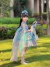 迪士尼（Disney）童裝洛麗塔公主裙女童連衣裙夏季新款美人魚裙子生日禮服兒童裙子 美人魚裙子+頭飾+項鏈+裙撐 100 建議2~3歲（ 90-100cm） 曬單實拍圖
