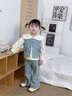 奧特曼女童牛仔套裝春秋2025新款兒童衣服襯衫兩件套洋氣女寶寶時(shí)尚秋裝 藍(lán)色 90 建議80-90cm1歲半-2歲 曬單實(shí)拍圖