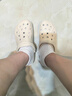 卡駱馳（CROCS）洞洞鞋貝雅卡駱班輕便耐磨一腳蹬休閑鞋|205089 冬日白/彩色-1LI 37 /38(230mm) 曬單實拍圖