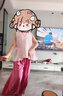 G.DUCKKIDS小黃鴨女童夏裝無袖套裝2025新款大童夏季兒童闊腿褲棉布兩件套 領(lǐng)子花邊條紋套裝 140 (建議125-135cm 7-8周歲） 曬單實(shí)拍圖