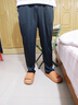 汐嘻冰絲夏季薄款褲子男休閑工作耐磨直筒商務(wù)運動工裝青年加絨長褲 黑色+黑色 XL 建議110-140斤左右 曬單實拍圖