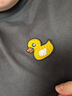 MO&Co.冬季卡通刺繡小黃鴨高領(lǐng)T恤 摩安珂萌寵部落moco 古堡灰色 XS 曬單實(shí)拍圖