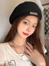 KINGXIAOJING顏值貝雷帽女秋冬英倫復古時(shí)尚大頭圍百搭顯臉小法式白色畫(huà)家帽 白色 均碼 可調節 曬單實(shí)拍圖