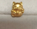 周六福3D硬金足金黃金轉(zhuǎn)運珠男女款招財貓定價A1610417 約0.82g七夕禮物 曬單實拍圖