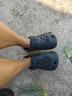 名創(chuàng)優(yōu)品（MINISO）洞洞鞋女男夏季外穿沙灘涼鞋防滑厚底踩屎感包頭涼拖鞋黑色36-37 曬單實拍圖