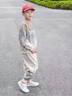 G.DUCKKIDS童裝男童套裝春秋款兒童衛(wèi)衣套裝漸變帥氣男孩衣服春季運動兩件套 咖色 120碼建議110-120cm6-7歲 曬單實拍圖