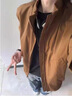 魯雅爾cleanfit美式飛行夾克男秋季潮牌穿搭短款棒球服重磅硬挺工裝外套 棕色 XL 【建議120-140斤】 曬單實(shí)拍圖