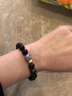 普陀山隱徑烏金黑曜石單圈手串景泰藍蓮花金珠男女款民族風(fēng)石手鏈 【師傅指導】8mm金曜石景泰藍蓮花金珠手串 曬單實(shí)拍圖