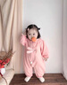 G.DUCKKIDS女?huà)雰阂路呵镅b外套卡通小兔子連體衣周歲寶寶秋冬季公主外出服 粉色 66碼建議3-6個(gè)月10-13斤 曬單實(shí)拍圖