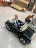 奔馳兒童電動(dòng)車(chē)老爺車(chē)四輪大g復古汽車(chē)男女寶寶小孩玩具車(chē)可坐人星辰皓 烤漆黑色+軟輪+皮座椅+搖擺+燈光+遙控 曬單實(shí)拍圖