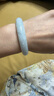 中國黃金（CHINA GOLD）翡翠手鐲糯種豆綠玉手鐲女款白玉光玉鐲子生日禮物女情人節禮物 【圈號56mm】 曬單實(shí)拍圖