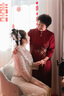 紫魅俏2025年新款婚禮媽媽裝連衣裙婚宴裝禮服女喜婆婆端莊氣質(zhì)改良旗袍 酒紅色【短袖】 2XL (建議120-130斤) 曬單實(shí)拍圖