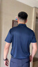 SUSTYLE100%桑蠶絲短袖T恤男士高端輕奢品牌男裝2025夏季新款真絲半袖男 青灰色 2XL 建議160-180斤 曬單實(shí)拍圖