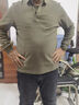 袋鼠（DAISHU）純棉長(cháng)袖t恤男春秋季中青年純色寬松翻領(lǐng)休閑Polo領(lǐng)打底衫上衣男 FL8012軍綠 175/XL 推薦140-155斤 曬單實(shí)拍圖