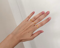 周大福愿得伊人心 甜美愛心足金黃金戒指(工費(fèi):80計價)EOF200 足金 約2.10g 曬單實(shí)拍圖