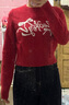 森馬（Semir）毛衣女短款蝴蝶結(jié)少女感2025春季圓領(lǐng)正肩套頭衫顯瘦109125107005 曬單實拍圖