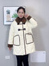 雪中飛羽絨服女士中長(zhǎng)款2025羊羔毛翻領(lǐng)牛角扣時(shí)尚氣質(zhì)休閑外套米白S 曬單實(shí)拍圖