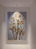 逛藝手繪油畫(huà)金箔聚財花卉玄關(guān)裝飾畫(huà)現代輕奢客廳背景墻大幅抽象掛畫(huà) 金色鋁合金畫(huà)框 120*180cm 曬單實(shí)拍圖
