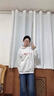 燦圖美式高街玫瑰印花連帽衛(wèi)衣女春秋季新款重磅寬松打底衫休閑上衣服 白灰色 L 曬單實(shí)拍圖