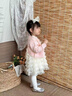 G.DUCKKIDS童裝女童套裝春秋季兒童衣服女小童秋裝連衣裙套裝女孩開(kāi)衫兩件套 綠色毛衣+連衣裙 90 尺碼1~2歲【 80-90cm】cm 曬單實(shí)拍圖