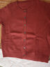 恒源祥高品質(zhì)100純羊毛衫女圓領(lǐng)開(kāi)衫短款毛衣外套媽媽小款羊毛絨針織外 恒源祥 安哥拉紅色 2XL 適合130-140斤穿 曬單實(shí)拍圖