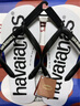 havaianas哈唯納Logomania男士兩用拖鞋外穿沙灘人字拖情侶款涼拖 1069-白黑色 41-42 巴西碼 曬單實拍圖