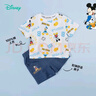 迪士尼寶寶（Disney Baby）童裝男童套裝潮酷米奇短袖套裝舒適柔軟24年夏新品 白色+牛仔藍(lán) 100 曬單實(shí)拍圖