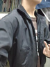 WASSUP HERMU官方外套男春秋季cleanfit松弛感美式飛行夾克學(xué)生立領(lǐng)螺紋棒球服 藏青色 XL （推薦135-150斤） 曬單實拍圖