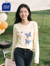 JEANSWEST CLUB真維斯T恤女2025新款寬松時尚春秋款長袖女士純棉透氣女款上衣 曬單實拍圖